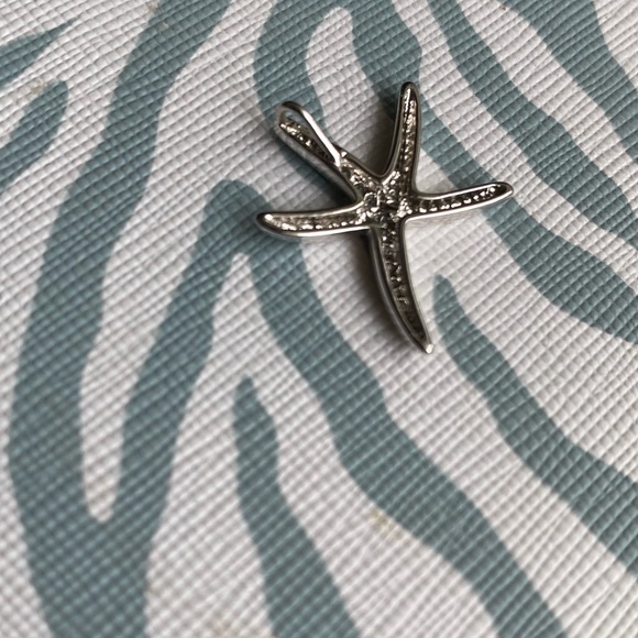 Sterling Silver Diamond Accented Starfish Necklace Charm - Picture 5 of 9